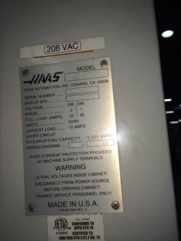 Haas TM-1 Toolroom Mill, Machine ID: 6607